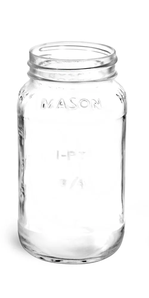 25 oz Flint Glass Mason Jars (Bulk), Caps NOT Included