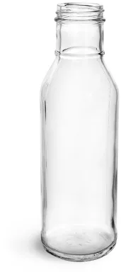 Clear Glass Screw Thread Barbecue Sauce Bottles (Bulk), Caps NOT Included