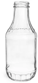 Clear Glass Sauce Decanter Bottles, (Bulk) Caps NOT Included