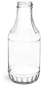 Clear (Flint) Glass Sauce Decanter Bottles (Bulk), Caps NOT Included