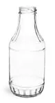 Clear (Flint) Glass Sauce Decanter Bottles (Bulk), Caps NOT Included