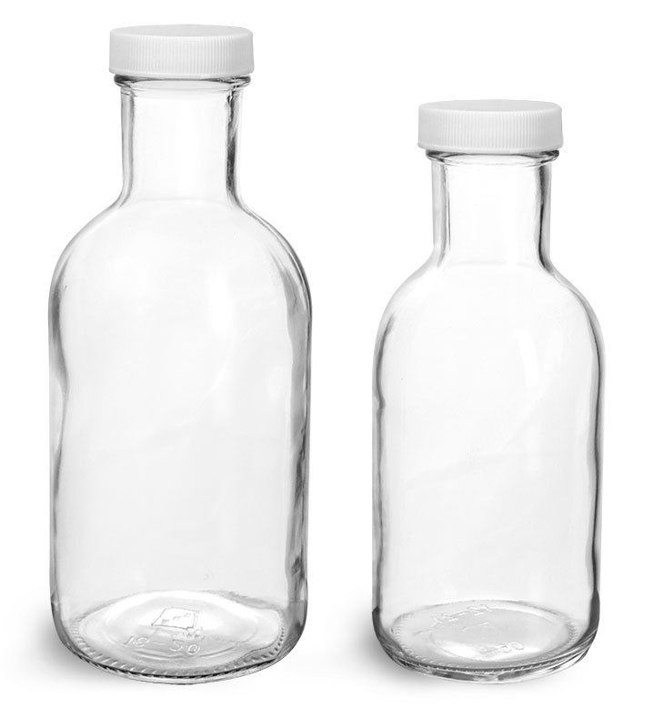 Clear Glass Stout Bottles