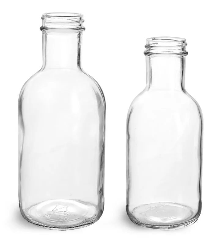 Clear Glass Stout Bottles (Bulk), Caps NOT Included