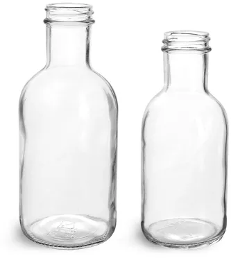 Glass Bottles, Clear Glass Stout Bottles (Bulk), Caps NOT Included