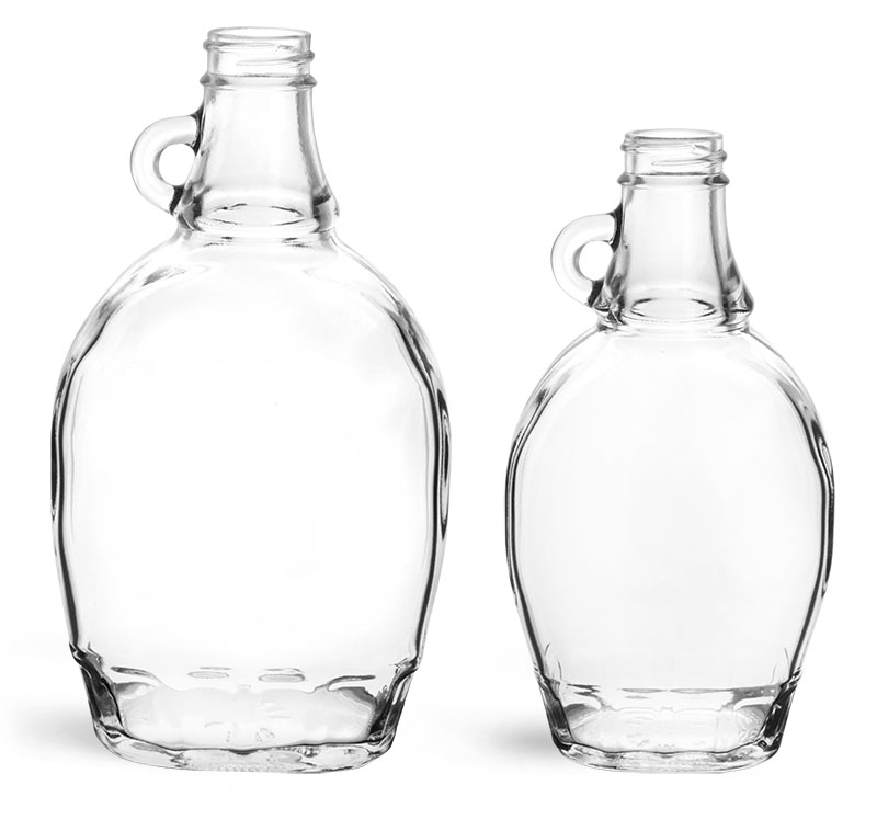 8 oz Clear Glass Syrup Bottles (Bulk), Caps NOT Included