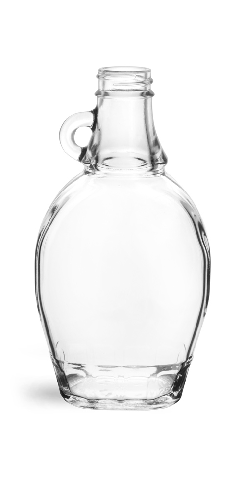 8 oz Clear Glass Syrup Bottles (Bulk), Caps NOT Included
