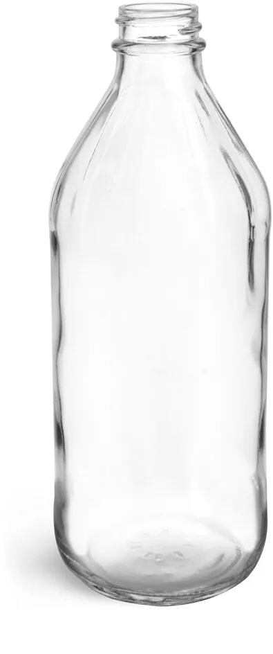 32 oz 32 oz Clear Glass Vinegar Style Bottles (Bulk) Caps Not Included