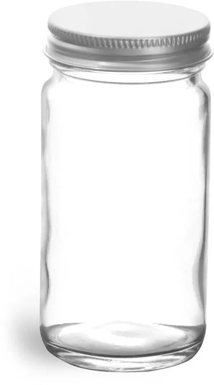 I-Chem Tall Clear Glass Jars, 1000 mL, 12/Case
