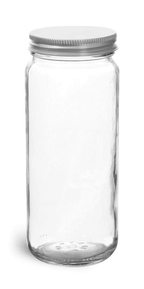 SKS Bottle & Packaging - 12 oz Clear Glass Paragon Jars w/ Lined ...