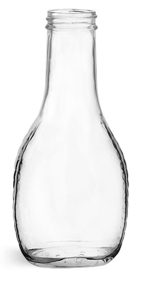 Clear Glass Salad Dressing Bottles (Bulk), Caps NOT Included