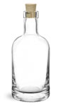 Clear Glass Bar Top Bottles w/ Cork Stoppers