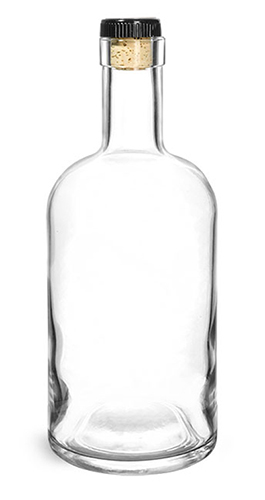 Download Sks Bottle Packaging Glass Bottles Clear Glass Bar Top Bottle W Black Ribbed Bar Top Natural Corks