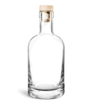 Glass Bottles, Clear Glass Bar Top Bottles w/ Round Wood Bar Top Natural Corks