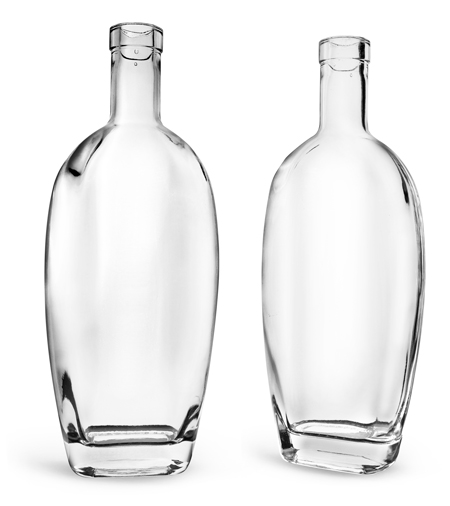 Glass Bottles, Clear Glass Westside Bar Top Bottles (Bulk), Caps NOT Included