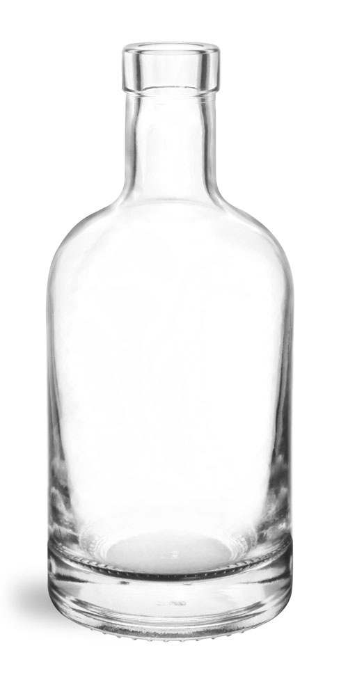 SKS Bottle & Packaging 750 ml Glass Bottles, Clear Glass Bar Top