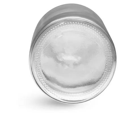 5 oz Clear Glass Sauce Bottles w/ Black Ribbed Lined Caps & Orifice Reducers