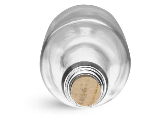 5 oz Clear Glass Sauce Bottles w/ Cork Stoppers