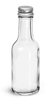Glass Bottles, Clear Glass Woozy Bottle w/ PE Lined Aluminum Caps