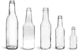 Clear Glass Woozy Bottles (Bulk), Caps NOT Included