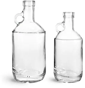 Glass Bottles, Clear Glass Moonshine Bottles (Bulk), Caps NOT Included
