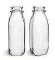 Clear Glass Dairy Bottles