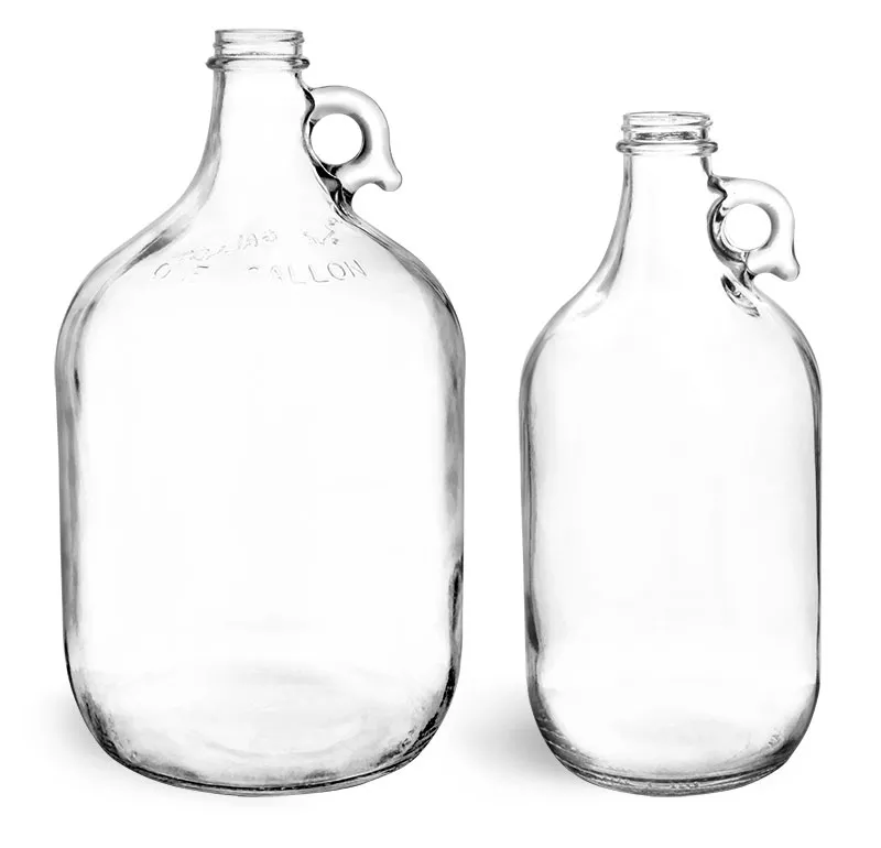 Clear Glass Round Jugs (Bulk), Caps NOT Included