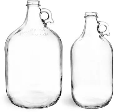 Clear Glass Round Jugs (Bulk), Caps NOT Included