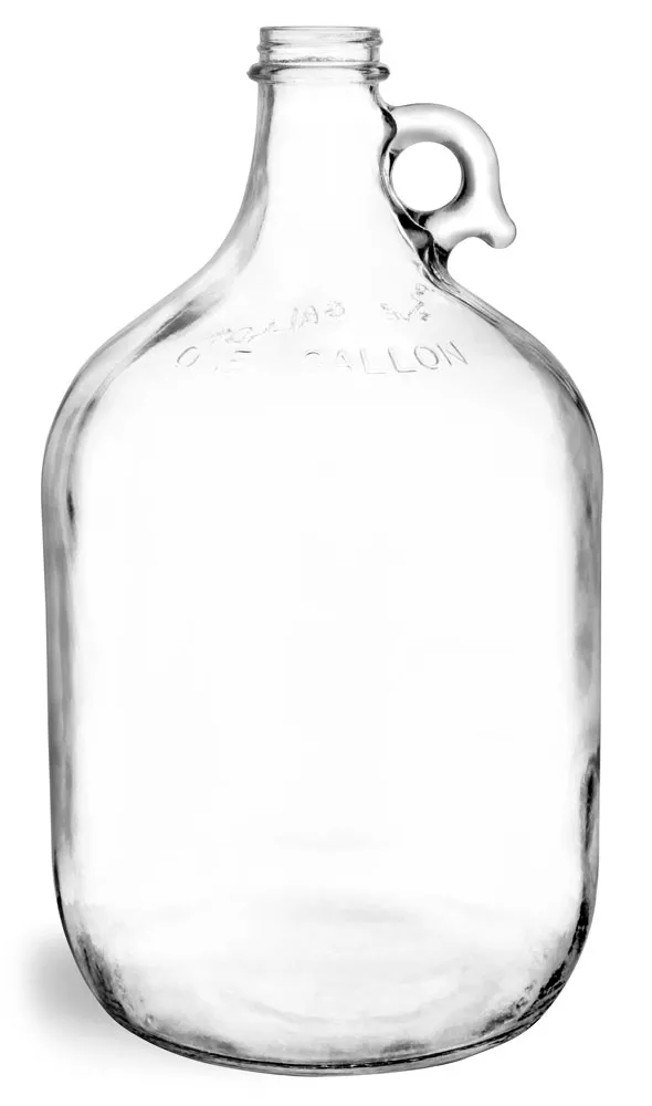 1 Gal Clear Glass Round Jugs (Bulk), Caps NOT Included