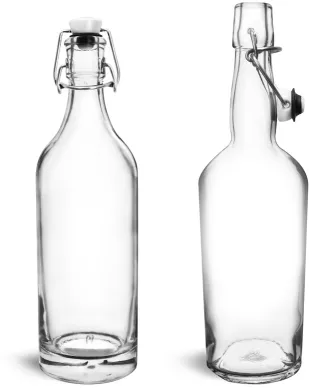 Home Brew, Fermentation and Distilling Containers, Clear Glass Liquor Flask  Bottles