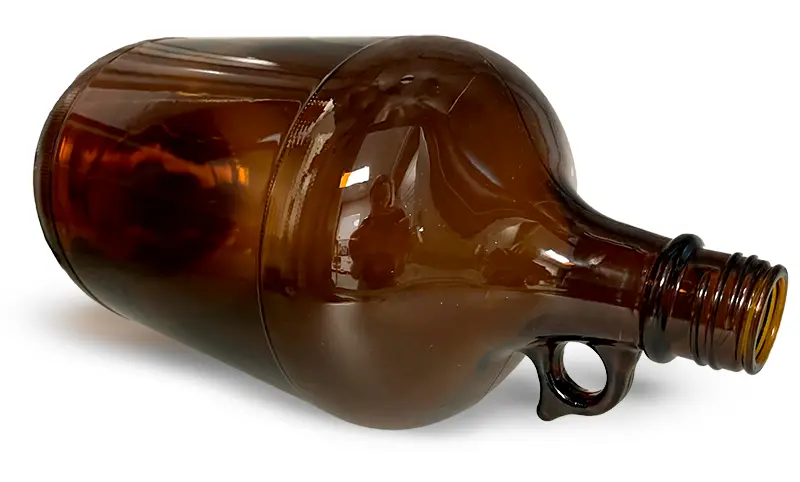 4 Liter Amber Glass Jugs, (Bulk) Caps Not Included