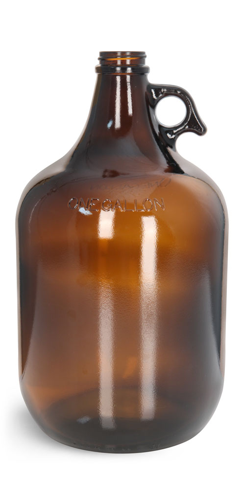 SKS Bottle & Packaging 1 gal Glass Amber Growlers