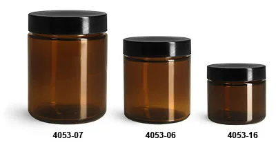 Glass Straight Sided Jars with Phenolic Cap, Bulk