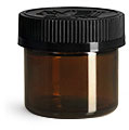 Amber Glass Jars w/ Black Child Resistant Caps