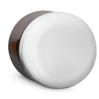 2 oz Glass Jars, Amber Glass Straight Sided Jars w/ White Polypropylene Smooth Lined Dome Caps