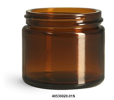 Original Amber Glass Straight Sided Jar