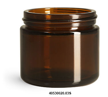 New Amber Glass Straight Sided Jar