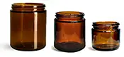 Amber Glass Straight Sided Jars (Bulk), Caps NOT Included