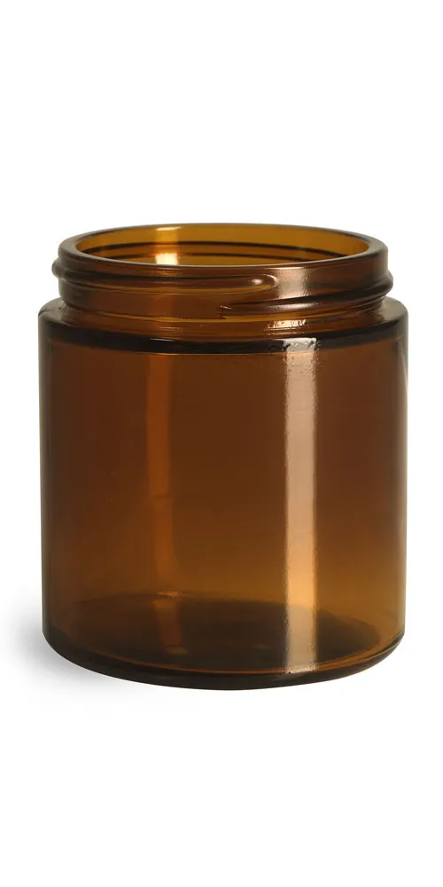 4 oz Amber Glass Straight Sided Jars (Bulk), Caps NOT Included