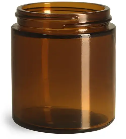 Original 4 oz Amber Glass Straight Sided Jars