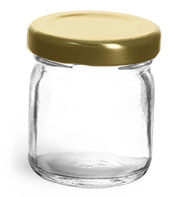 Clear Glass Jars, Clear Glass Jelly Jars With Gold Lug Caps