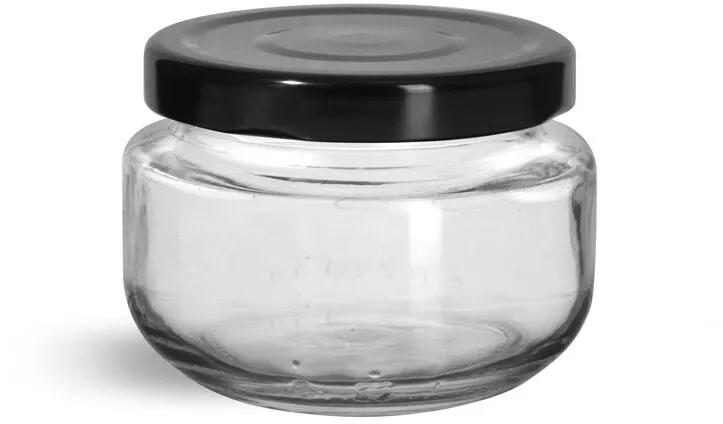 200 ml Glass Jars, Clear Glass Wide Mouth Jars