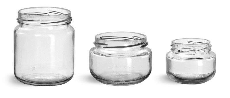 Clear Glass Wide Mouth Jars (Bulk)