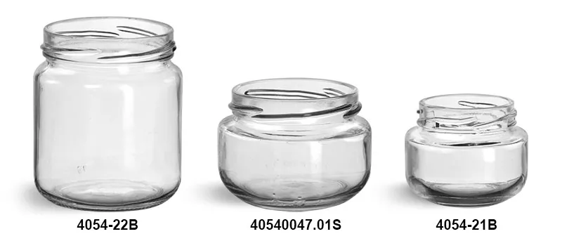 Clear Glass Wide Mouth Jars (Bulk)