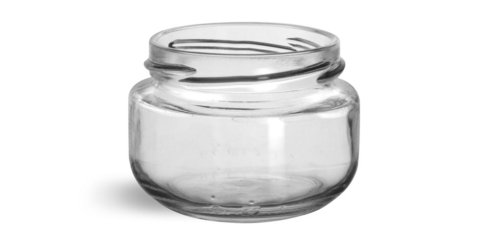 140 ml Glass Jars, Clear Glass Wide Mouth Jars