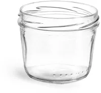 Clear Glass Wide Mouth Tapered Jars, (Bulk) Caps NOT Included