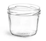 Clear Glass Wide Mouth Tapered Jars, (Bulk) Caps NOT Included
