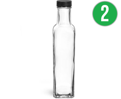 16 oz. Clear PET Salad Dressing Bottles w/ 38 mm Yellow Snap Top