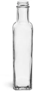 Clear Glass Square Bottles (Bulk), Caps NOT Included
