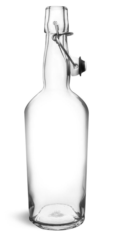 Glass Bottles, Clear Glass Swing Top Bottles