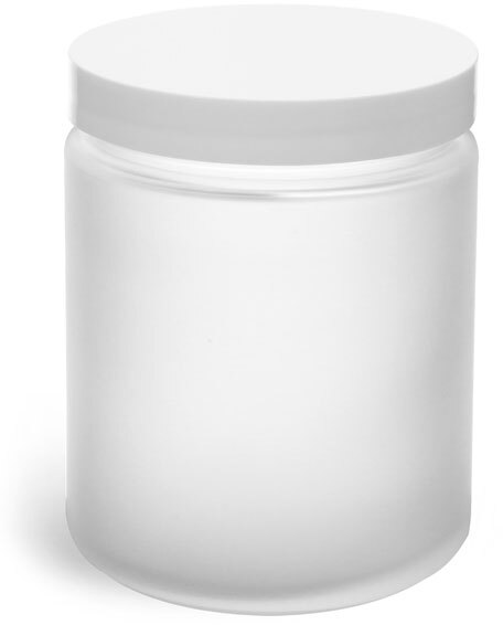 SKS Bottle & Packaging - 8 oz Frosted Glass Straight Sided Jars w ...